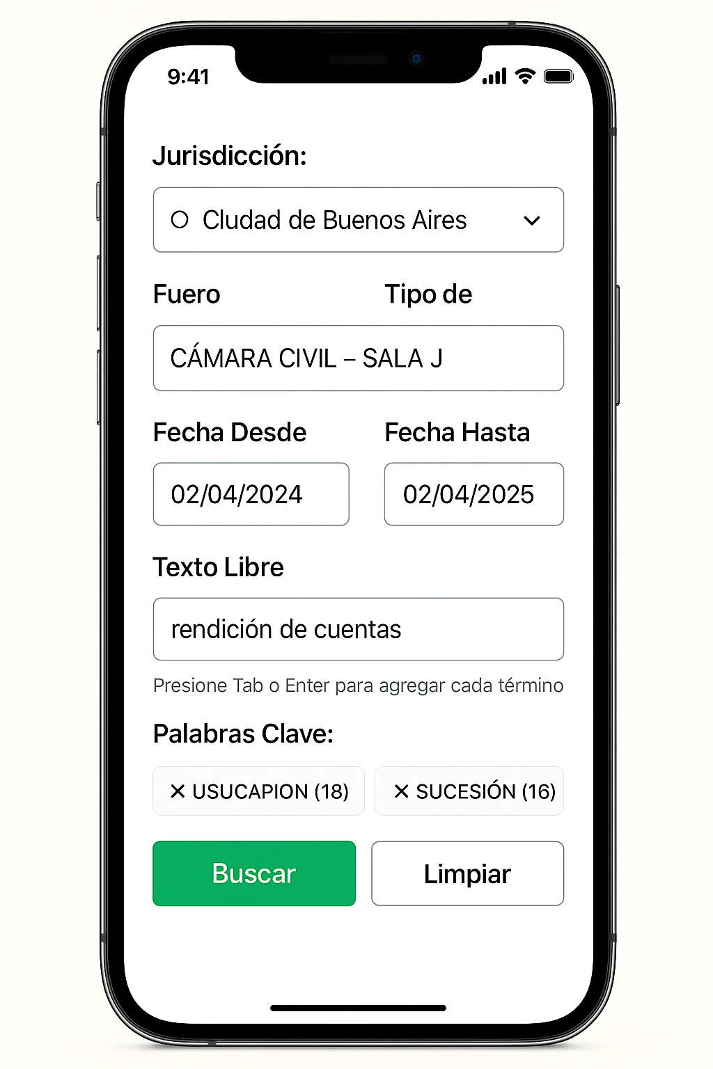 Un buscador de jurisprudencia moderno, fácil de usar y con un resumen del fallo